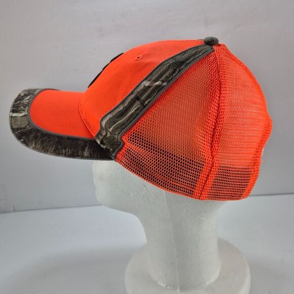 Browning Hunter Orange Realtree Camo Meshback Trucker Hat Cap Buckmark Logo..... - Picture 8 of 8